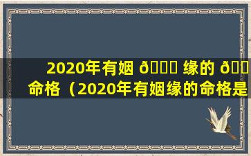 2020年有姻 🐟 缘的 🍀 命格（2020年有姻缘的命格是什么）